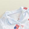 image:imageKuriozud Kids Toddler Girl 4th of July Pajamas Short Sleeve Button Down Shirt Top and Shorts 2pcs Pjs Sets SleepwearAmerican Flag Ice Cream Blue