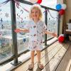 image:imageKuriozud Kids Toddler Girl 4th of July Pajamas Short Sleeve Button Down Shirt Top and Shorts 2pcs Pjs Sets SleepwearAmerican Flag Ice Cream Blue