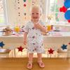image:imageKuriozud Kids Toddler Girl 4th of July Pajamas Short Sleeve Button Down Shirt Top and Shorts 2pcs Pjs Sets SleepwearAmerican Flag Ice Cream Blue