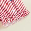 image:imageKuriozud Kids Toddler Girl 4th of July Pajamas Short Sleeve Button Down Shirt Top and Shorts 2pcs Pjs Sets SleepwearAmerican Flag Ice Cream Red