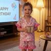 image:imageKuriozud Kids Toddler Girl Birthday Pajamas Short Sleeve Satin Button Down Shirt and Shorts Summer 2pcs Pjs Sets SleepwearCake Goose Pink