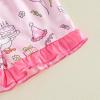 image:imageKuriozud Kids Toddler Girl Birthday Pajamas Short Sleeve Satin Button Down Shirt and Shorts Summer 2pcs Pjs Sets SleepwearCake Goose Pink
