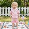 image:imageKuriozud Kids Toddler Girl Birthday Pajamas Short Sleeve Satin Button Down Shirt and Shorts Summer 2pcs Pjs Sets SleepwearCake Goose Pink B