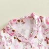 image:imageKuriozud Kids Toddler Girl Easter Pajamas Short Sleeve Button Down Shirt Top and Shorts 2pcs Pjs Sets SleepwearBunny Bow Pink