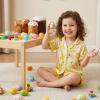 image:imageKuriozud Kids Toddler Girl Easter Pajamas Short Sleeve Button Down Shirt Top and Shorts 2pcs Pjs Sets SleepwearEgg Chick Yellow