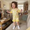 image:imageKuriozud Kids Toddler Girl Easter Pajamas Short Sleeve Button Down Shirt Top and Shorts 2pcs Pjs Sets SleepwearEgg Chick Yellow