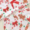 image:imageKuriozud Kids Toddler Girl Satin Pajamas Fuzzy Trim Long Sleeve Button Down Shirt Top and Pants 2pcs Pjs Sets SleepwearChristmas Gingerbread Bow White