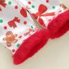 image:imageKuriozud Kids Toddler Girl Satin Pajamas Fuzzy Trim Long Sleeve Button Down Shirt Top and Pants 2pcs Pjs Sets SleepwearChristmas Gingerbread Bow White