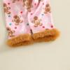 image:imageKuriozud Kids Toddler Girl Satin Pajamas Fuzzy Trim Long Sleeve Button Down Shirt Top and Pants 2pcs Pjs Sets SleepwearChristmas Gingerbread Pink