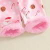 image:imageKuriozud Kids Toddler Girl Satin Pajamas Fuzzy Trim Long Sleeve Button Down Shirt Top and Pants 2pcs Pjs Sets SleepwearChristmas Santa Milk Pink