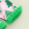 image:imageKuriozud Kids Toddler Girl Satin Pajamas Fuzzy Trim Long Sleeve Button Down Shirt Top and Pants 2pcs Pjs Sets SleepwearChristmas Tree Bow Green