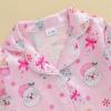 image:imageKuriozud Kids Toddler Girl Satin Pajamas Fuzzy Trim Long Sleeve Button Down Shirt Top and Pants 2pcs Pjs Sets SleepwearChristmas Tree Santa Pink