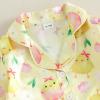 image:imageKuriozud Kids Toddler Girl Satin Pajamas Fuzzy Trim Long Sleeve Button Down Shirt Top and Pants 2pcs Pjs Sets SleepwearEaster Egg Chick Yellow