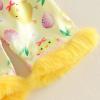 image:imageKuriozud Kids Toddler Girl Satin Pajamas Fuzzy Trim Long Sleeve Button Down Shirt Top and Pants 2pcs Pjs Sets SleepwearEaster Egg Chick Yellow