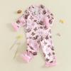 image:imageKuriozud Kids Toddler Girl Satin Pajamas Fuzzy Trim Long Sleeve Button Down Shirt Top and Pants 2pcs Pjs Sets SleepwearFootball Bow Pink