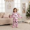image:imageKuriozud Kids Toddler Girl Satin Pajamas Fuzzy Trim Long Sleeve Button Down Shirt Top and Pants 2pcs Pjs Sets SleepwearFootball Bow Pink