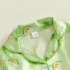 image:imageKuriozud Kids Toddler Girl Satin Pajamas Fuzzy Trim Long Sleeve Button Down Shirt Top and Pants 2pcs Pjs Sets SleepwearSt Patricks Day Rainbow Green