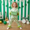 image:imageKuriozud Kids Toddler Girl Satin Pajamas Fuzzy Trim Long Sleeve Button Down Shirt Top and Pants 2pcs Pjs Sets SleepwearSt Patricks Day Rainbow Green