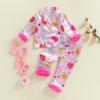 image:imageKuriozud Kids Toddler Girl Satin Pajamas Fuzzy Trim Long Sleeve Button Down Shirt Top and Pants 2pcs Pjs Sets SleepwearValentines Heart Rose Red