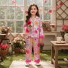 image:imageKuriozud Kids Toddler Girl Satin Pajamas Fuzzy Trim Long Sleeve Button Down Shirt Top and Pants 2pcs Pjs Sets SleepwearValentines Heart Rose Red