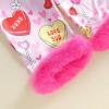 image:imageKuriozud Kids Toddler Girl Satin Pajamas Fuzzy Trim Long Sleeve Button Down Shirt Top and Pants 2pcs Pjs Sets SleepwearValentines Heart Rose Red