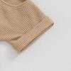 image:imageKuriozud Newborn Baby Boy Summer Clothes Button Short Sleeve Romper Bodysuit Shorts Set Infant Soft Waffle OutfitWaffle Khaki