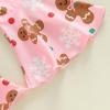 image:imageKuriozud Newborn Baby Girl Bell Bottom Outfit Ruffle Romper Cute Bow Flare Pants Set Headband Cute ClothesMy 1st Christmas Gingerbread White
