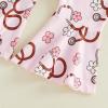image:imageKuriozud Newborn Baby Girl Bell Bottom Outfit Ruffle Romper Cute Bow Flare Pants Set Headband Cute ClothesStethoscope Beige