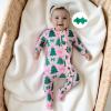 image:imageKuriozud Newborn Baby Girl Boy Footie Romper One Piece Jumpsuit Sleeper Infant ClothesChristmas Tree Bow Pink