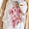 image:imageKuriozud Newborn Baby Girl Boy Footie Romper One Piece Jumpsuit Sleeper Infant ClothesGingerbread Snowflakes Pink