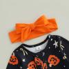 image:imageKuriozud Newborn Baby Girl Boy Footie Romper One Piece Jumpsuit Sleeper Infant ClothesPumpkin  Bow Black