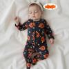 image:imageKuriozud Newborn Baby Girl Boy Footie Romper One Piece Jumpsuit Sleeper Infant ClothesPumpkin  Bow Black