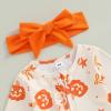 image:imageKuriozud Newborn Baby Girl Boy Footie Romper One Piece Jumpsuit Sleeper Infant ClothesPumpkin  Bow Orange