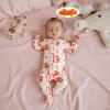 image:imageKuriozud Newborn Baby Girl Boy Footie Romper One Piece Jumpsuit Sleeper Infant ClothesPumpkin  Bow Orange