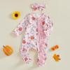 image:imageKuriozud Newborn Baby Girl Boy Footie Romper One Piece Jumpsuit Sleeper Infant ClothesPumpkin  Ghost Pink
