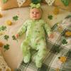 image:imageKuriozud Newborn Baby Girl Boy Footie Romper One Piece Jumpsuit Sleeper Infant ClothesRainbow Clover Green