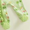 image:imageKuriozud Newborn Baby Girl Boy Footie Romper One Piece Jumpsuit Sleeper Infant ClothesRainbow Clover Green