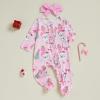 image:imageKuriozud Newborn Baby Girl Boy Footie Romper One Piece Jumpsuit Sleeper Infant ClothesSanta  Christmas Tree Pink