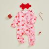image:imageKuriozud Newborn Baby Girl Boy Footie Romper One Piece Jumpsuit Sleeper Infant ClothesSanta Milk and Cookies Pink