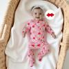 image:imageKuriozud Newborn Baby Girl Boy Footie Romper One Piece Jumpsuit Sleeper Infant ClothesSanta Milk and Cookies Pink