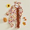 image:imageKuriozud Newborn Baby Girl Boy Footie Romper One Piece Jumpsuit Sleeper Infant ClothesTurkey  Pumpkin Brown