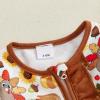 image:imageKuriozud Newborn Baby Girl Boy Footie Romper One Piece Jumpsuit Sleeper Infant ClothesTurkey  Pumpkin Brown