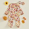 image:imageKuriozud Newborn Baby Girl Boy Footie Romper One Piece Jumpsuit Sleeper Infant ClothesTurkey  Pumpkin Brown