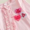 image:imageKuriozud Newborn Baby Girl Boy Footie Romper One Piece Jumpsuit Sleeper Infant ClothesValentines Heart Pink