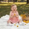 image:imageKuriozud Newborn Baby Girl Summer Clothes Ruffle Bow Dress Romper Jumpsuit One Piece Outfit Cute Infant Girl ClothingRibbed Pink
