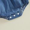 image:imageKuriozud Newborn Baby Girl Summer Clothes Ruffle Smocked Romper Jumpsuit One Piece Outfit Cute Infant Girl ClothingDenim Blue