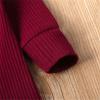 image:imageKuriozud Newborn Infant Unisex Baby Boy Girl Clothes Button Romper Jumpsuit Basic One Piece OutfitsLong Sleeve One Piece Wine Red