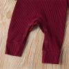 image:imageKuriozud Newborn Infant Unisex Baby Boy Girl Clothes Button Romper Jumpsuit Basic One Piece OutfitsLong Sleeve One Piece Wine Red