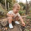 image:imageKuriozud Newborn Infant Unisex Baby Boy Girl Clothes Button Romper Jumpsuit Basic One Piece OutfitsWaffle Color Block Apricot
