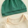 image:imageKuriozud St Patricks Day Baby Boy Outfit First St Patricks Day Romper and Shamrock Pants Set with Hat 3Pcs Spring ClothesLucky Little Dude Green